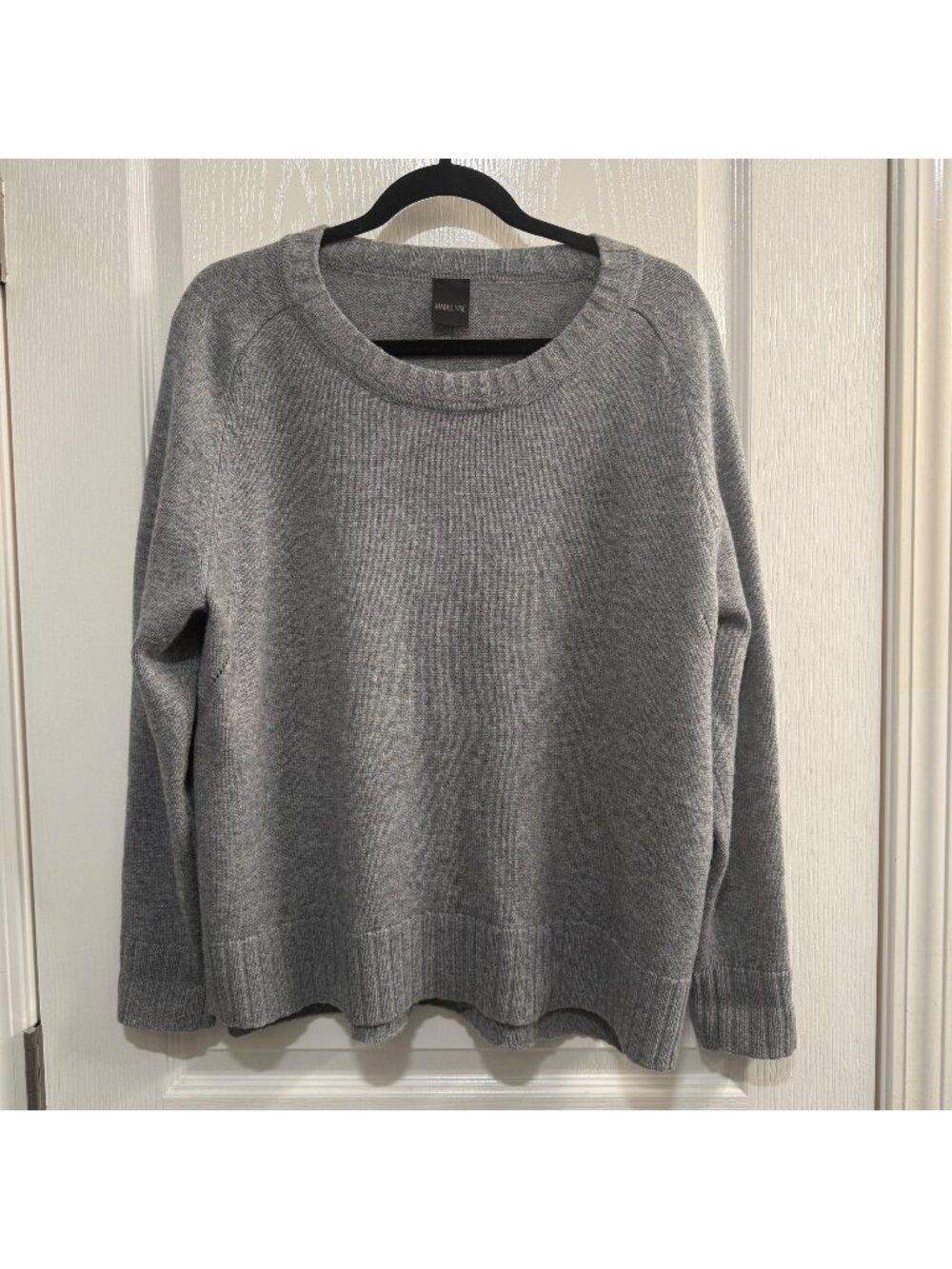 Madeleine Women's Gray Wool Knit Crewneck Sweater Size Large